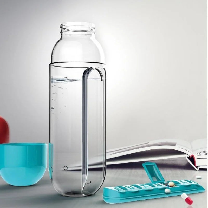 Water Bottle with Pillbox Organizer