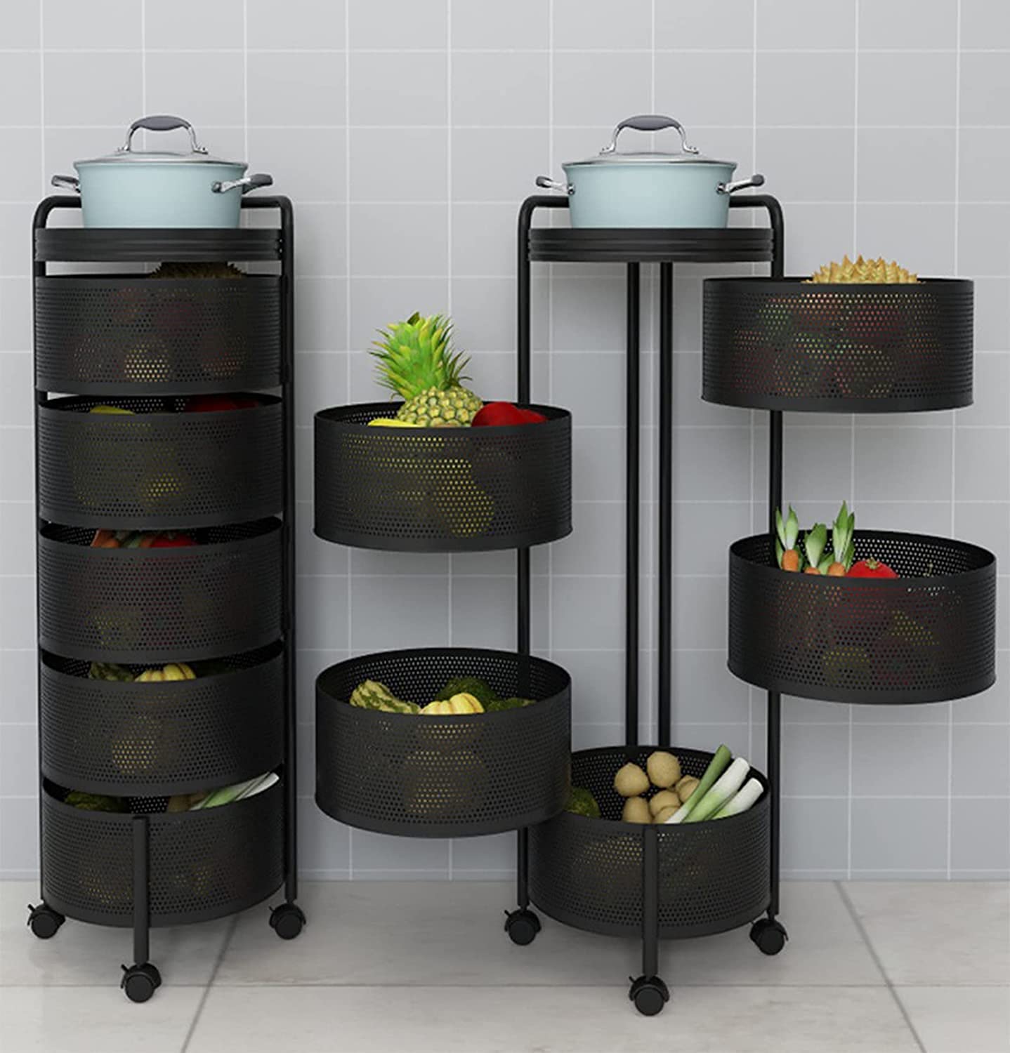 Fruit, Vegetable Rotating Storage Rack