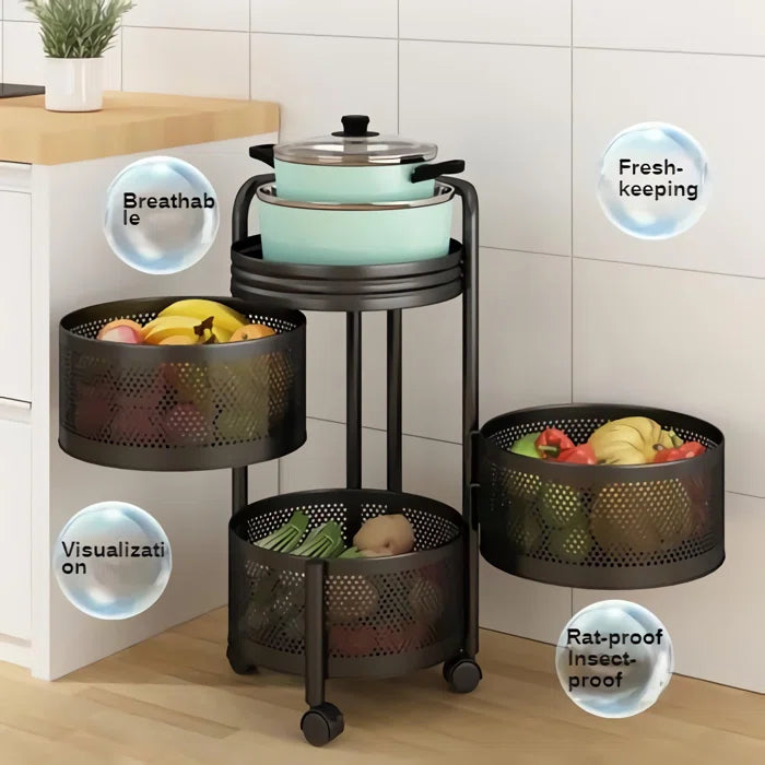 Fruit, Vegetable Rotating Storage Rack