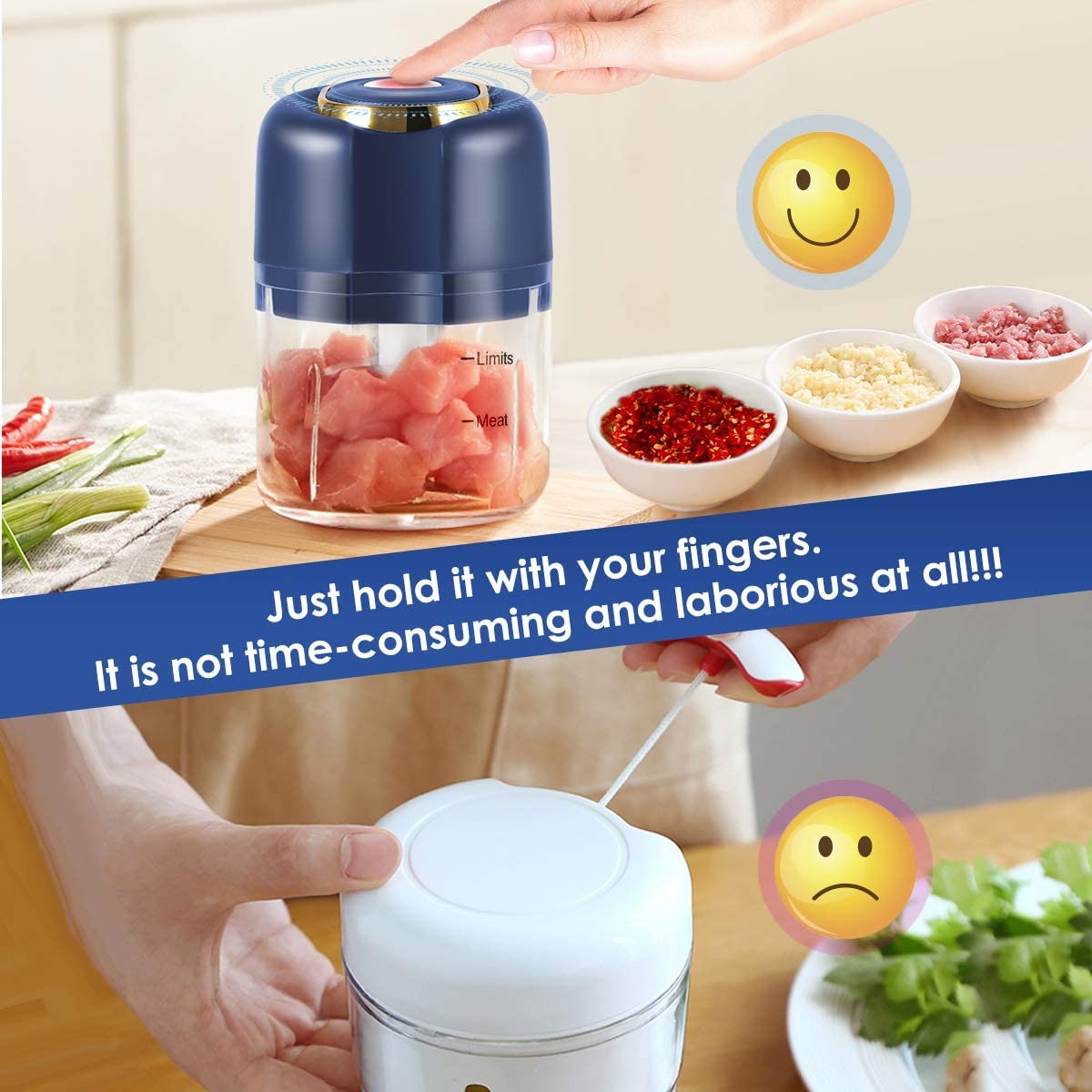 250ML Electric Mini Vegetable and Food Chopper