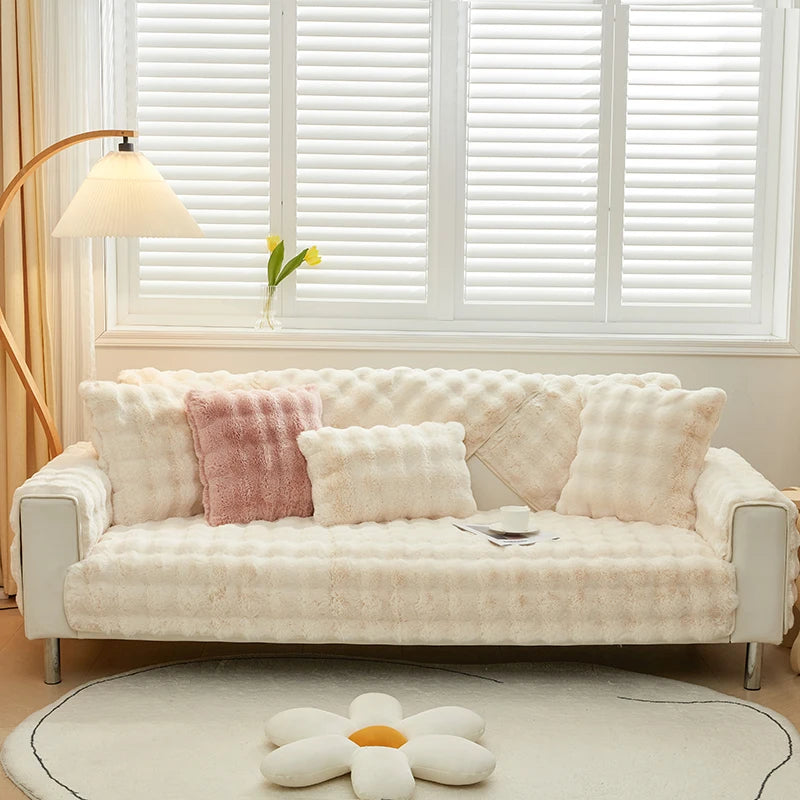 Warm And Soft Plush Sofa Cover