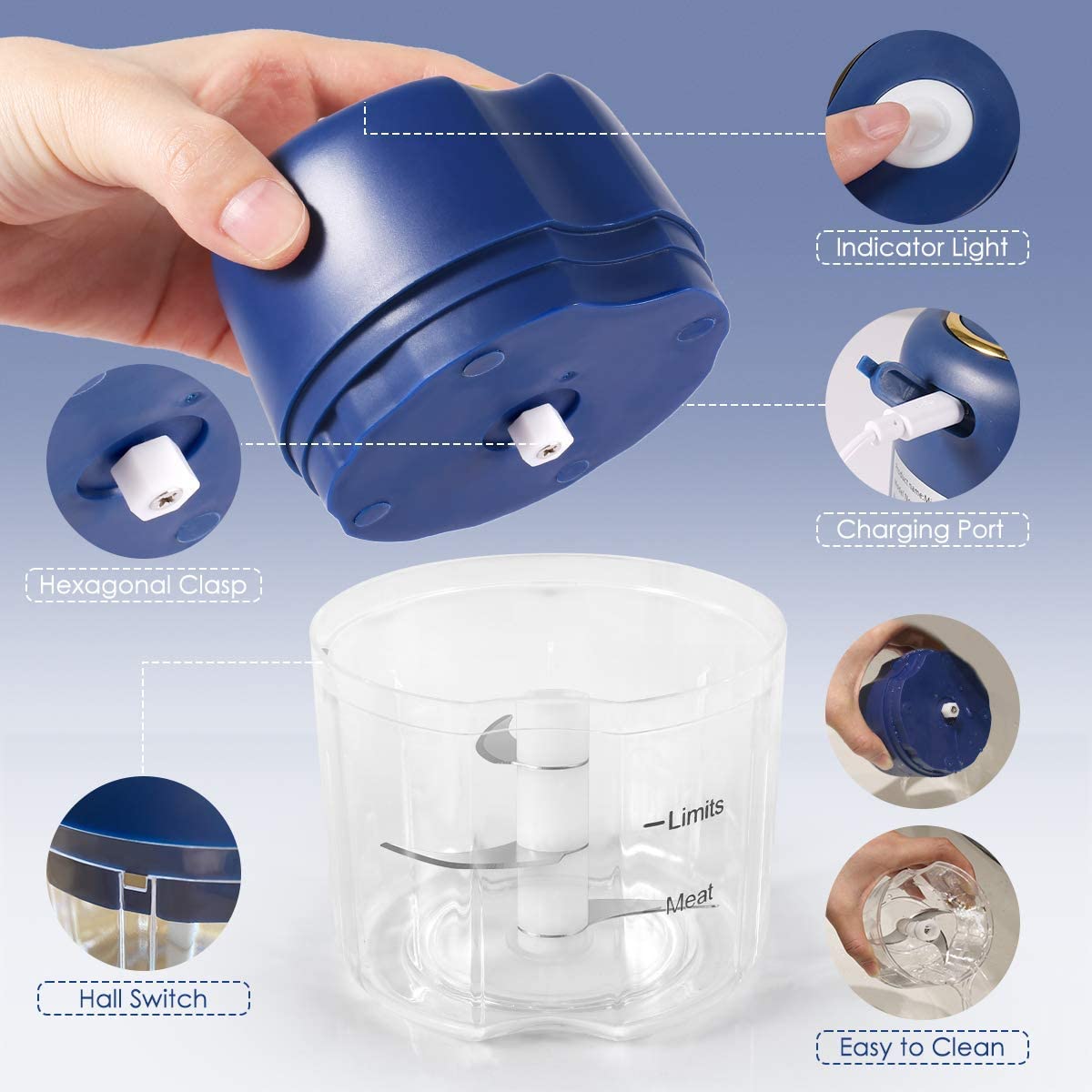 250ML Electric Mini Vegetable and Food Chopper