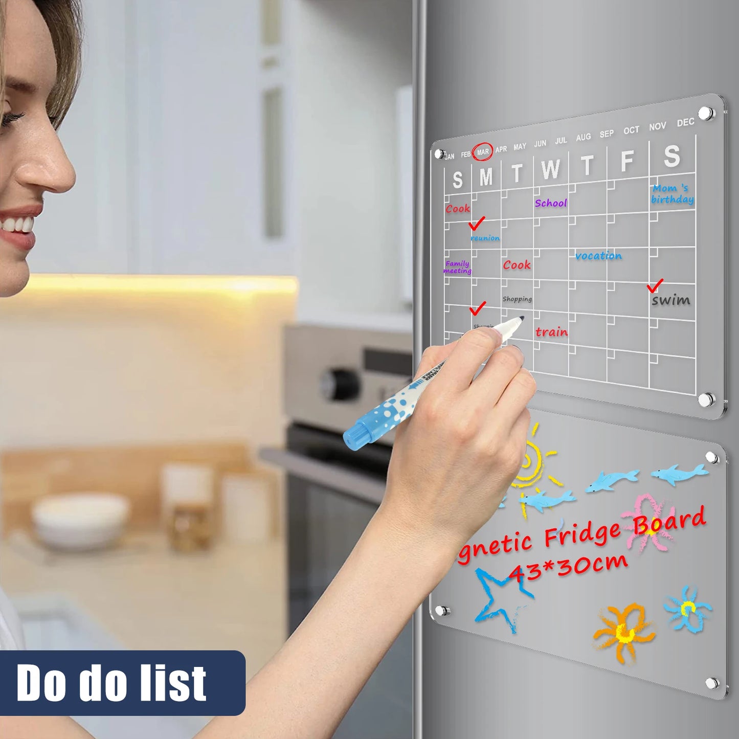 Acrylic Magnetic Fridge Calendar